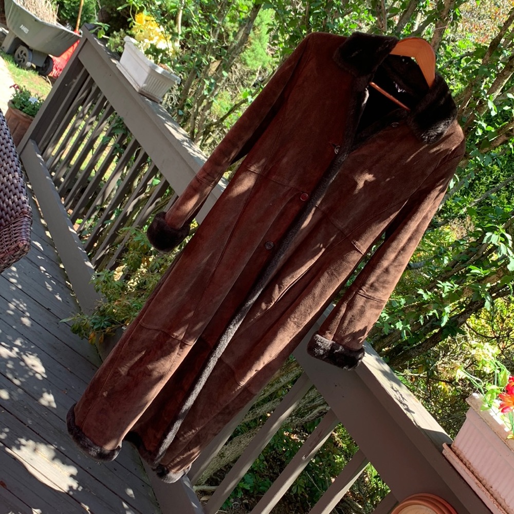 Shearling coat! Beautiful, super warm long coat genuine leather